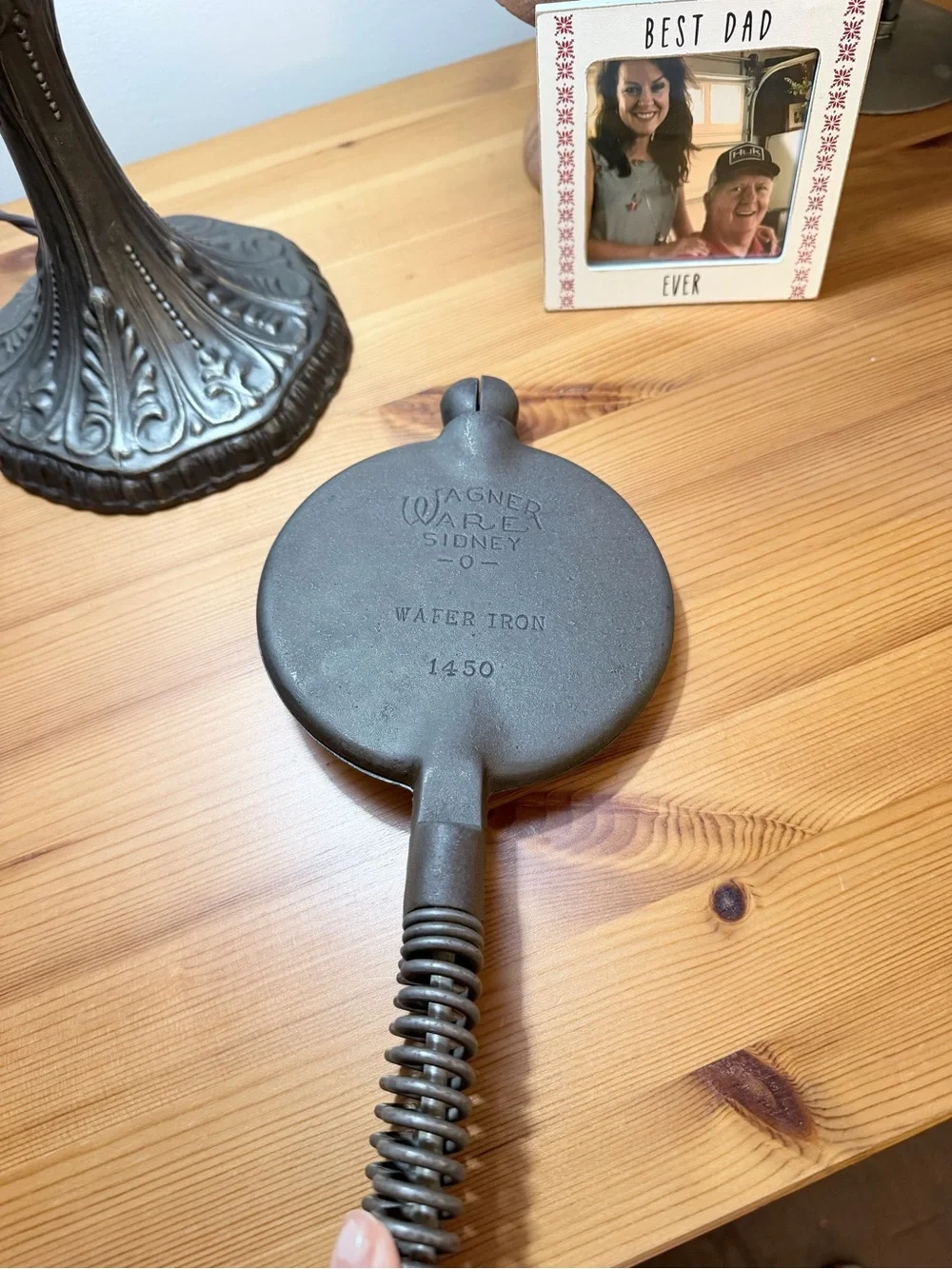 Vintage Wagner Cast Iron Pizzelle/Iron Cookie Press - Dark Gray